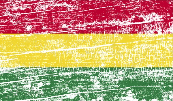 Bandera de Bolivia con textura antigua. Vector — Vector de stock