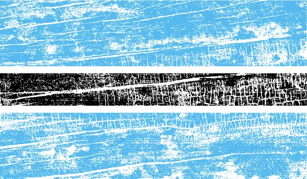 Bandera de Botswana con textura antigua. Vector — Vector de stock