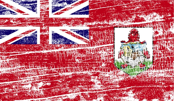 Bandeira das Bermudas com textura antiga. Vetor — Vetor de Stock