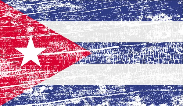Drapeau de Cuba avec une texture ancienne. Vecteur — Image vectorielle