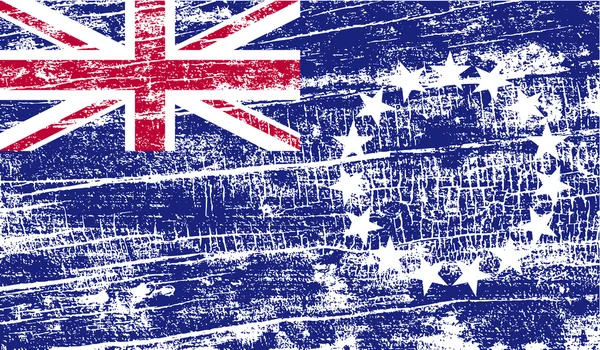 Bandeira de Ilhas Cook com textura antiga. Vetor — Vetor de Stock