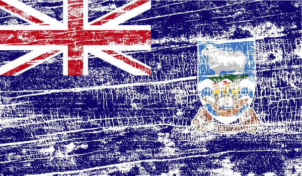 Bandera de las Islas Malvinas con textura antigua. Vector — Archivo Imágenes Vectoriales