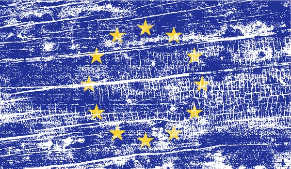 Den europeiske unions flagg med gammel tekstur. Vektor – stockvektor