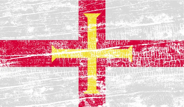 Bandeira de Guernsey com textura antiga. Vetor — Vetor de Stock