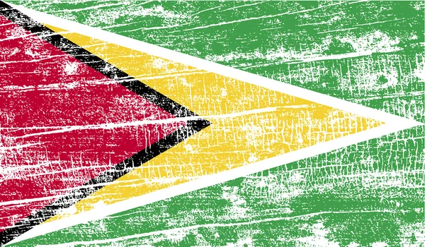 Flagge von Guyana mit alter Textur. Vektor — Stockvektor