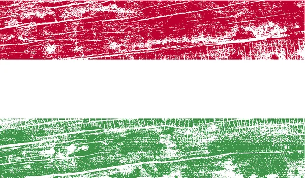 Drapeau de Hongrie avec une texture ancienne. Vecteur — Image vectorielle