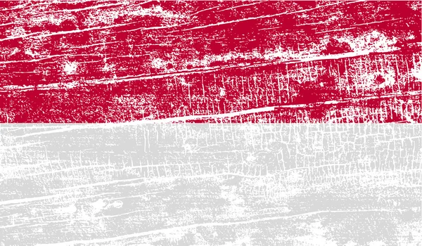 Vlag van Indonesië met oude textuur. Vector — Stockvector