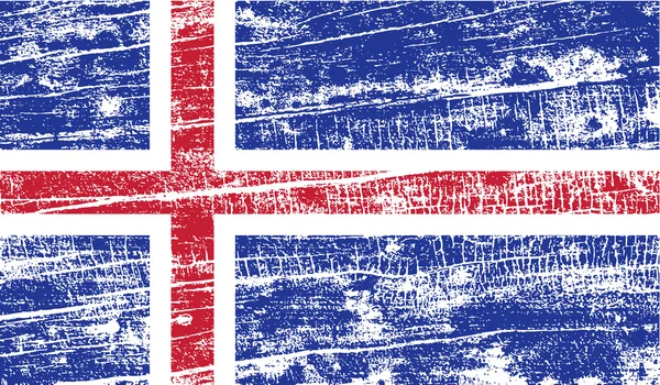 Flag of Iceland with old texture. Vector — Stock Vector