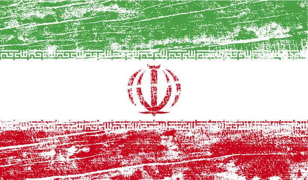 Flag of Iran with old texture. Vector — Stock Vector