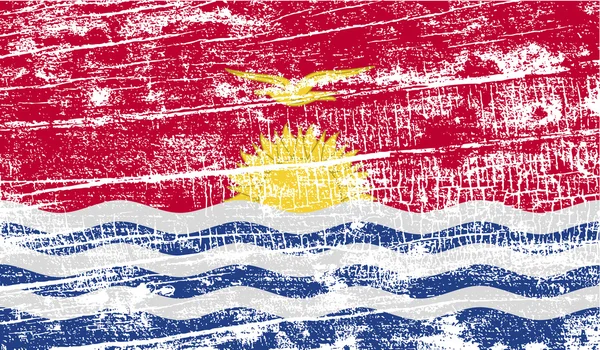 Флаг Кирибати со старой текстурой. Вектор — стоковый вектор