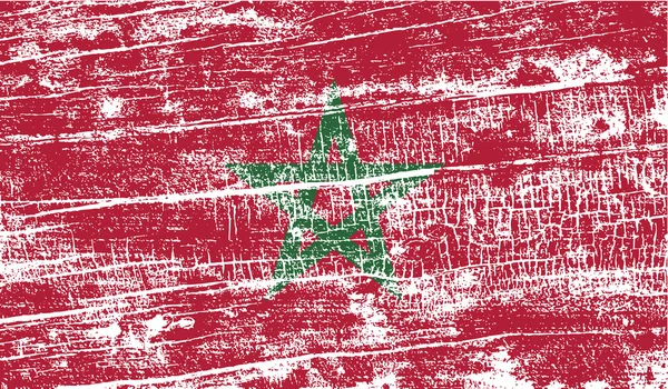 Bandeira de Marrocos com textura antiga. Vetor — Vetor de Stock