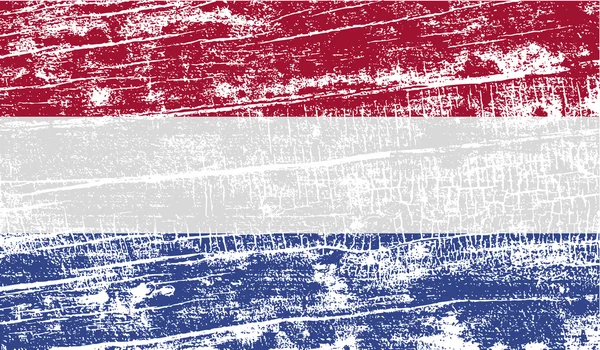 Flag of Netherlands with old texture. Vector — Stock Vector