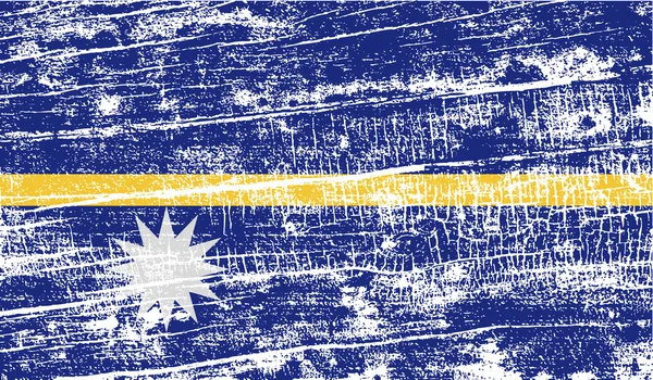 Nauru bayrağı eski doku ile. Vektör — Stok Vektör