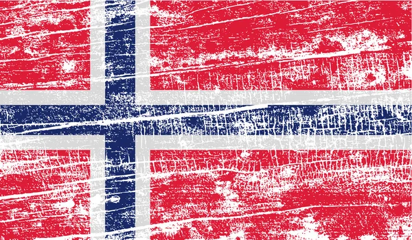För norsk flagg med gamla konsistens. Vektor — Stock vektor