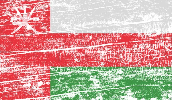 Drapeau d'Oman avec une texture ancienne. Vecteur — Image vectorielle