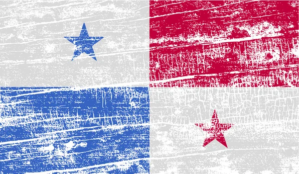 Vlag van Panama met oude textuur. Vector — Stockvector