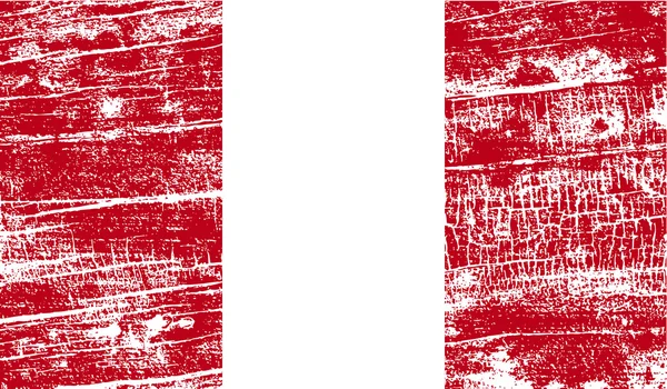 Vlag van Peru met oude textuur. Vector — Stockvector