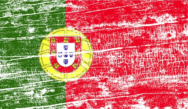 Portugisisk flagg med gamla konsistens. Vektor — Stock vektor
