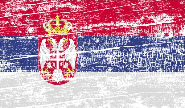 Flag of Serbia with old texture. Vector — Stock Vector