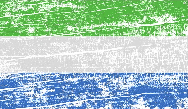 Flagge von Sierra Leone mit alter Struktur. Vektor — Stockvektor