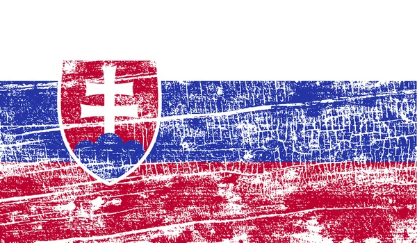 Flagga Slovakien med gamla konsistens. Vektor — Stock vektor