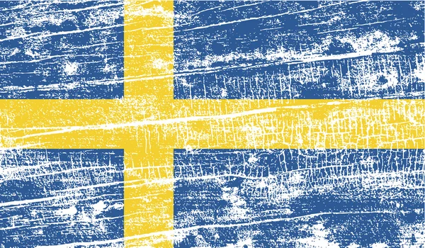 Флаг Швеции со старой текстурой. Вектор — стоковый вектор