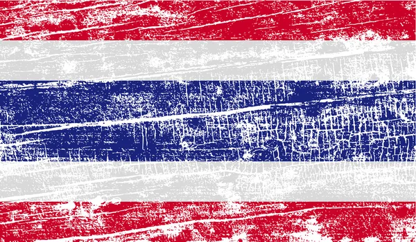 Vlag van Thailand met oude textuur. Vector — Stockvector