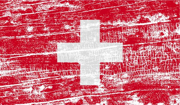 Flag of Switzerland with old texture. Vector — Stock Vector