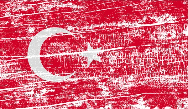 Bandera de Turquía con textura antigua. Vector — Archivo Imágenes Vectoriales