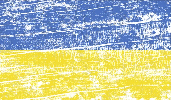 Flagge der Ukraine mit alter Textur. Vektor — Stockvektor