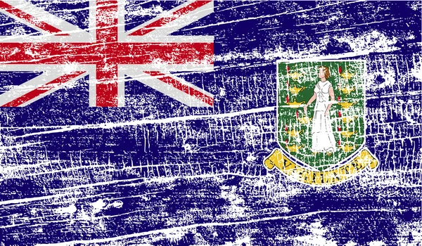 Bandeira das Ilhas Virgens Britânicas com textura antiga. Vetor — Vetor de Stock