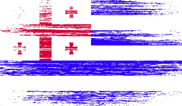 Ajaria bayrağı eski doku ile. Vektör — Stok Vektör