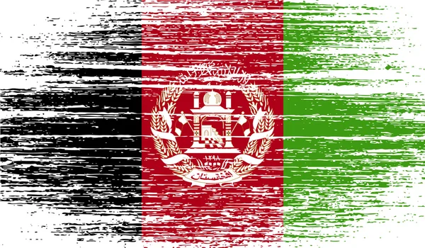 Drapeau de l'Afghanistan avec une texture ancienne. Vecteur — Image vectorielle