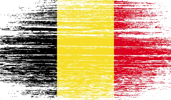 Drapeau de Belgique avec une texture ancienne. Vecteur — Image vectorielle