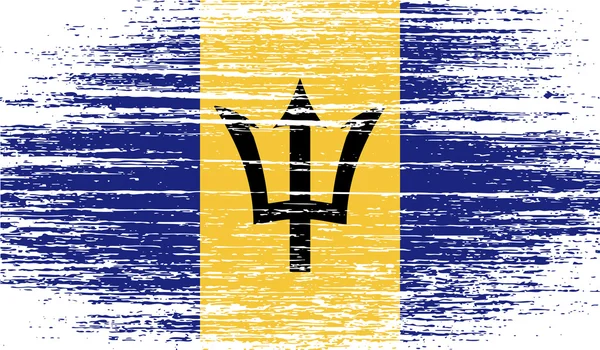 Bandeira de Barbados com textura antiga. Vetor — Vetor de Stock