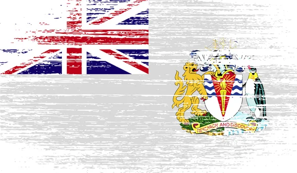 Flagga brittiska antarktiska territoriet med gamla konsistens. Vektor — Stock vektor