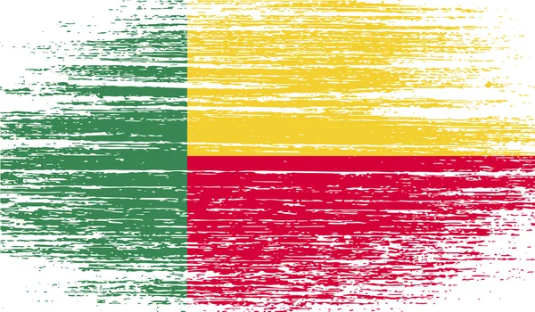 Flaga Beninu z stary tekstura. Wektor — Wektor stockowy