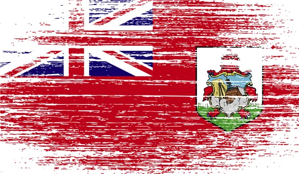 Vlag van Bermuda met oude textuur. Vector — Stockvector