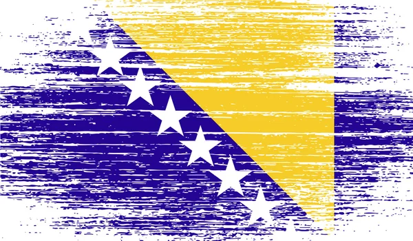 Vlag van Bosnië en Herzegovina met oude textuur. Vector — Stockvector