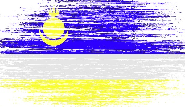 Bandeira de Buryatia com textura antiga. Vetor —  Vetores de Stock