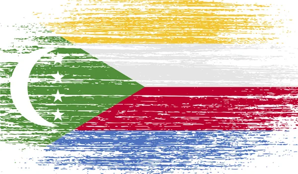 Flag of Comoros with old texture. Vector — Stock Vector