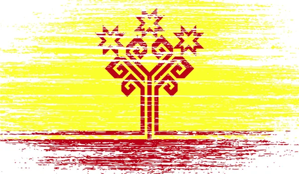 Vlag van Tsjoevasjië met oude textuur. Vector — Stockvector