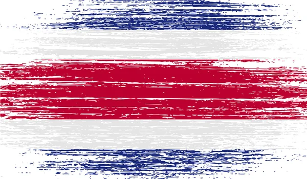 Eski doku ile bayrak Kosta Rika. Vektör — Stok Vektör
