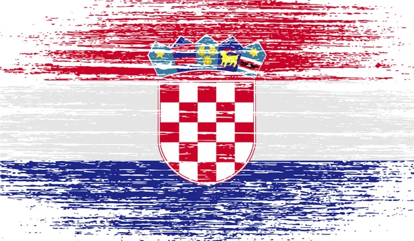 Flagge von Kroatien mit alter Textur. Vektor — Stockvektor