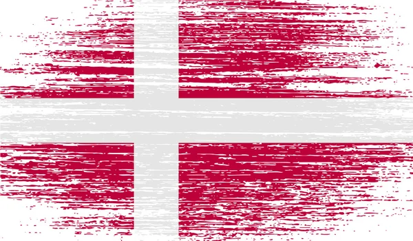 Flag of Denmark with old texture. Vector — Stock Vector