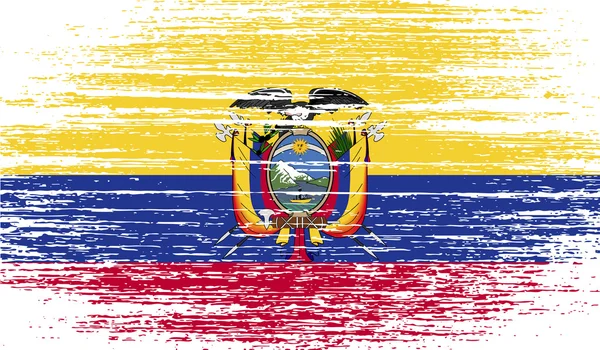 Flagge Ecuadors mit alter Textur. Vektor — Stockvektor