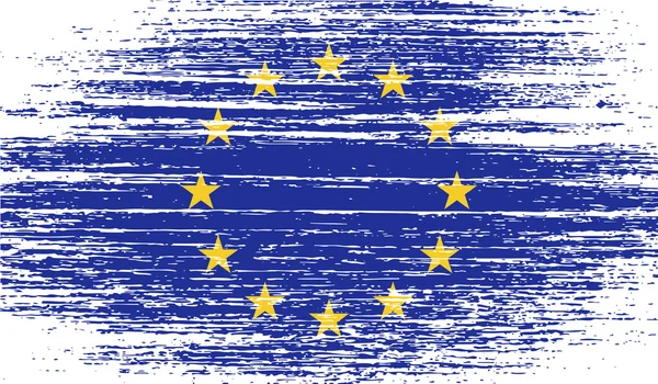 Flagge der Europäischen Union mit alter Struktur. Vektor — Stockvektor