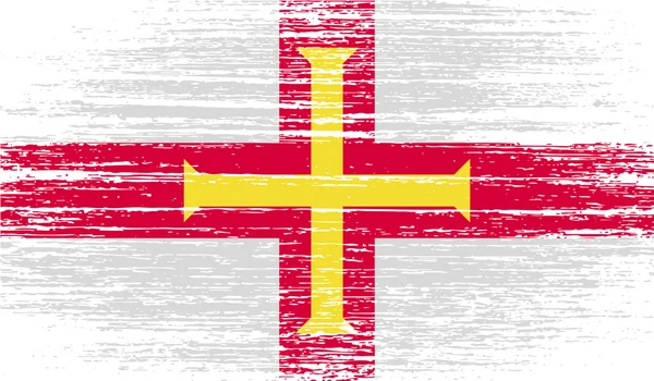 Bandera de Guernsey con textura antigua. Vector — Archivo Imágenes Vectoriales