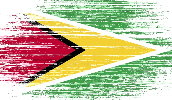 Flagge von Guyana mit alter Textur. Vektor — Stockvektor