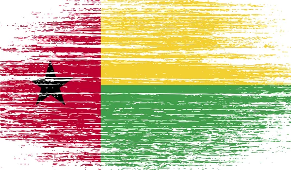 Bandeira da Guiné-Bissau com textura antiga. Vetor — Vetor de Stock